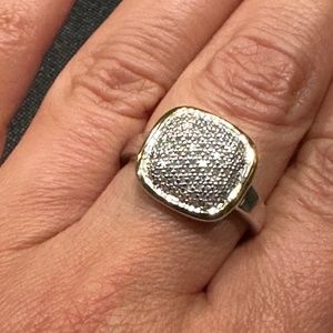 New 18k & Silver Diamond Ring
